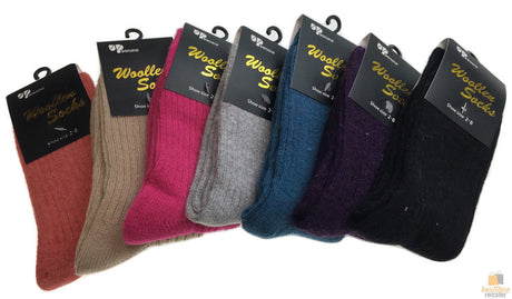 12 Pairs WOOL BLEND SOCKS Ladies Womens Thick Soft Work Thermal Warm Winter BULK