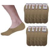 12x NO SHOW COTTON SOCKS Non Slip Heel Grip Low Cut Invisible Footlet Seamless