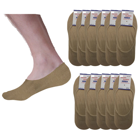 12x NO SHOW COTTON SOCKS Non Slip Heel Grip Low Cut Invisible Footlet Seamless