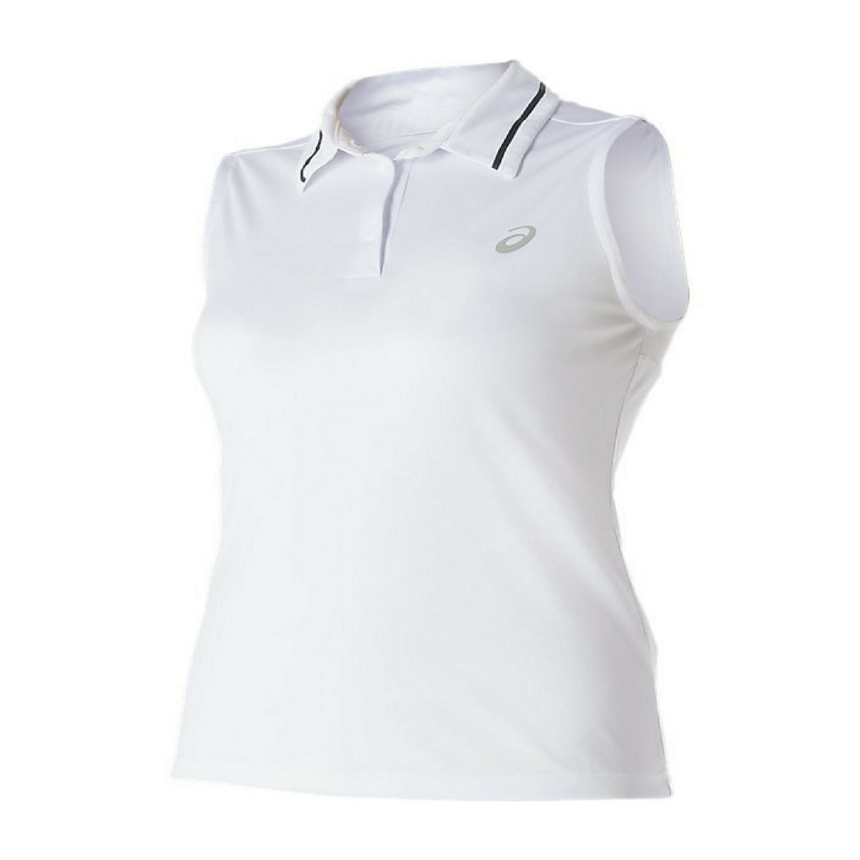 ASICS Womens Club Sleeveless Polo Top Tennis Workout - White