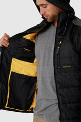 Caterpillar Mens Triton Quilted Insulated Puffer Jacket Waterproof - Black