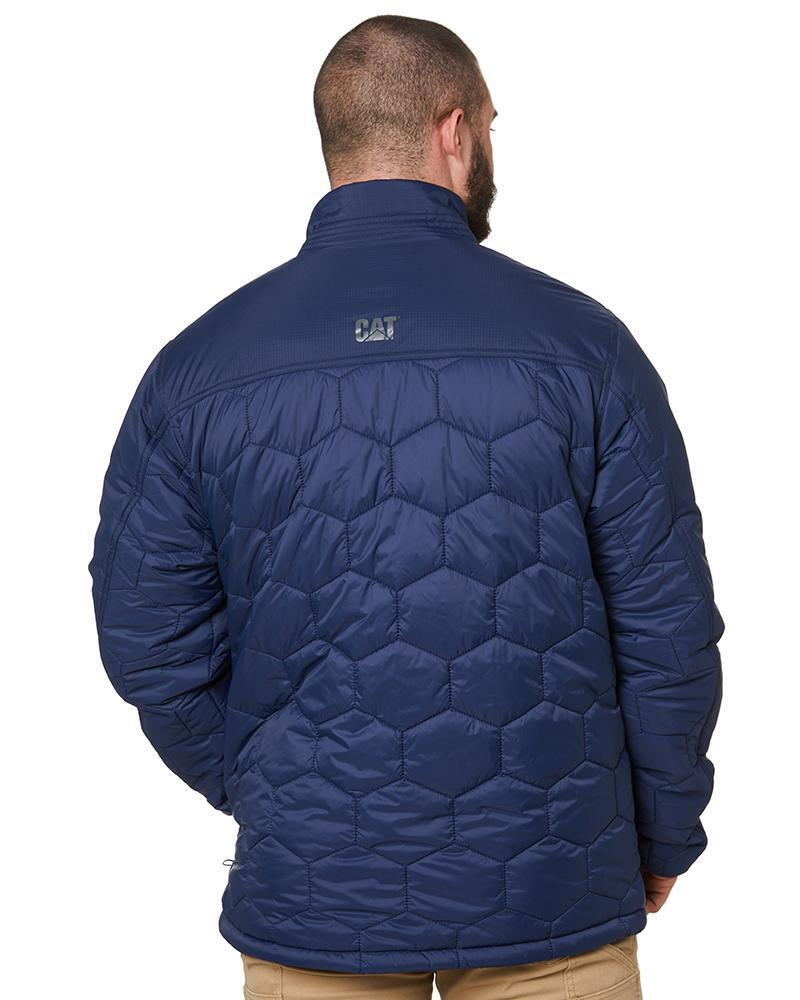 Caterpillar Mens Heat MX Puffer Jacket Water Resistant - Detroit Blue