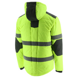 Caterpillar Mens Boreas Hi-Vis Puffer Jacket w Hood Water Resistant CAT - Yellow