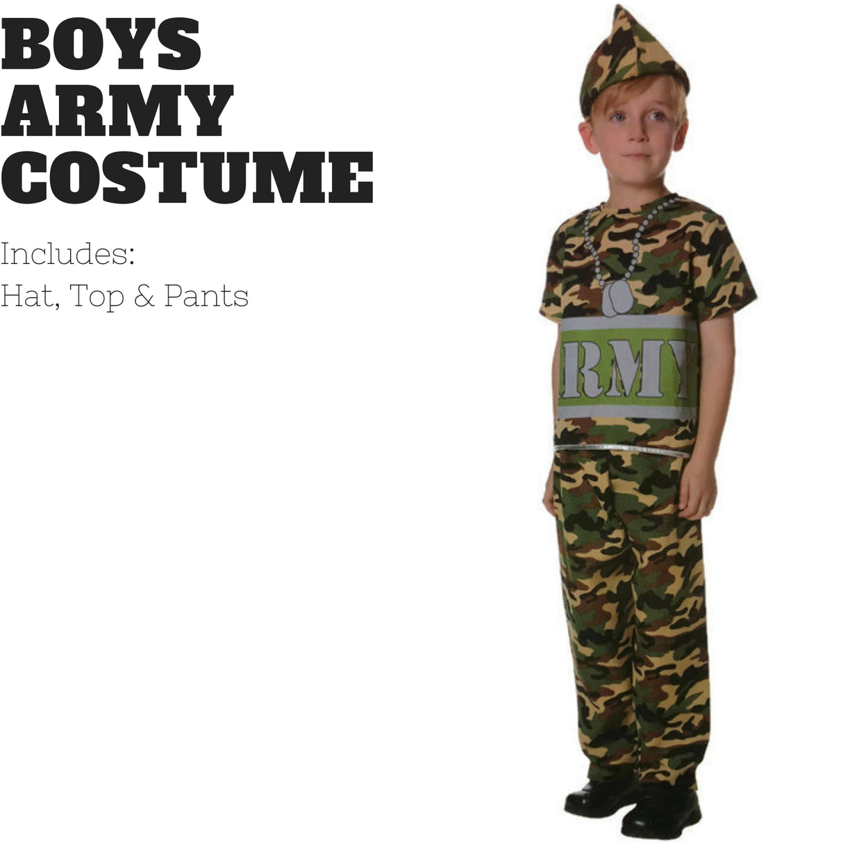 Boys ARMY Costume Kids Military Soldier Camouflage Book Week Fancy Dress