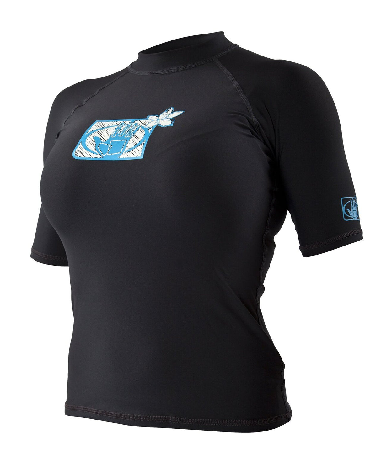 Body Glove Womens Rash Guard Short Sleeve Rashie Swimming Swim - Black