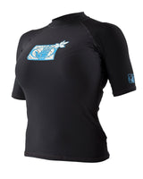 Body Glove Womens Rash Guard Short Sleeve Rashie Swimming Swim - Black