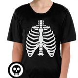 Childrens Skeleton Top Scary Kids Dress Up Halloween Book Week Bones T Shirt