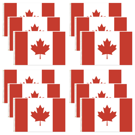 12x Canada Country Flag Heavy Duty Canadian Maple Leaf  - 150cm x 90cm