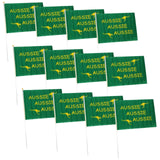 12x Aussie Hand Flag 29x44cm – Green Signal Flag for Australia Day & Sporting Events