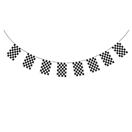 CHECKERED BUNTING FLAG Race Car Chequered Flag Banner Hanging Decoration Rectangular