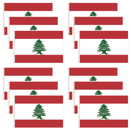 12x Lebanon Lebanese Country Flag Heavy Duty Outdoor - 150cm x 90cm Bulk