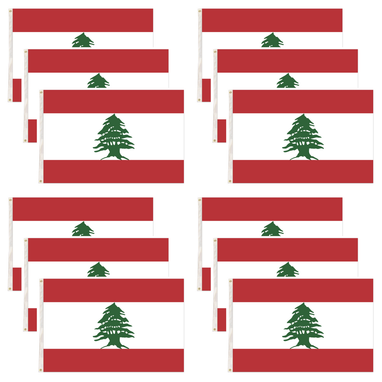 12x Lebanon Lebanese Country Flag Heavy Duty Outdoor - 150cm x 90cm Bulk