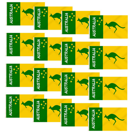 12x Australian Green and Yellow Flag – 90x150cm Australia Day