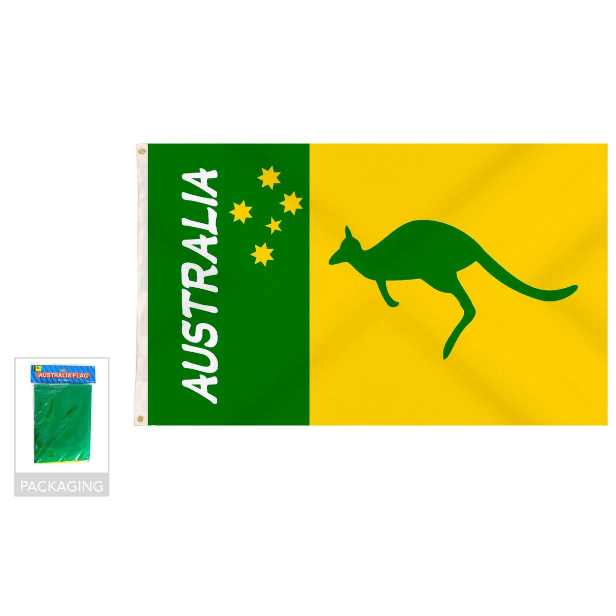 12x Australian Green and Yellow Flag – 90x150cm Australia Day