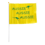 Aussie Hand Flags - 8 Pack (14x21cm) | Yellow Durable Australian Flag for Events & Celebrations