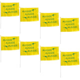 Aussie Hand Flags - 8 Pack (14x21cm) | Yellow Durable Australian Flag for Events & Celebrations