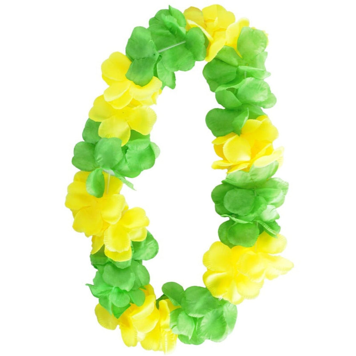 12x Green & Yellow Hawaiian Lei – Two-Tone Floral Necklace for Luau & Summer Parties Australia Day