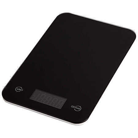 Propert 5kg Slimline Glass Soft Touch Digital Electronic Kitchen Scale - Black