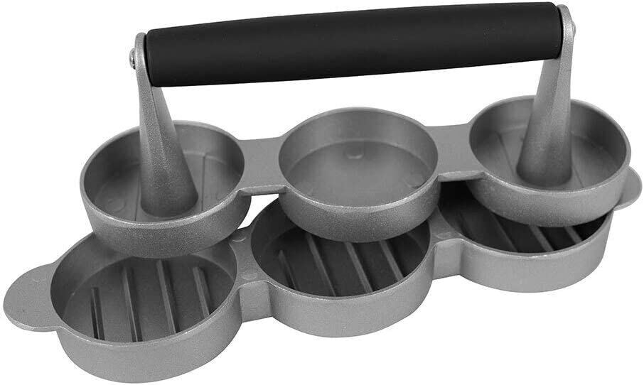 Avanti Non Stick Triple Slider Mini Burger Press Hamburger BBQ - Grey