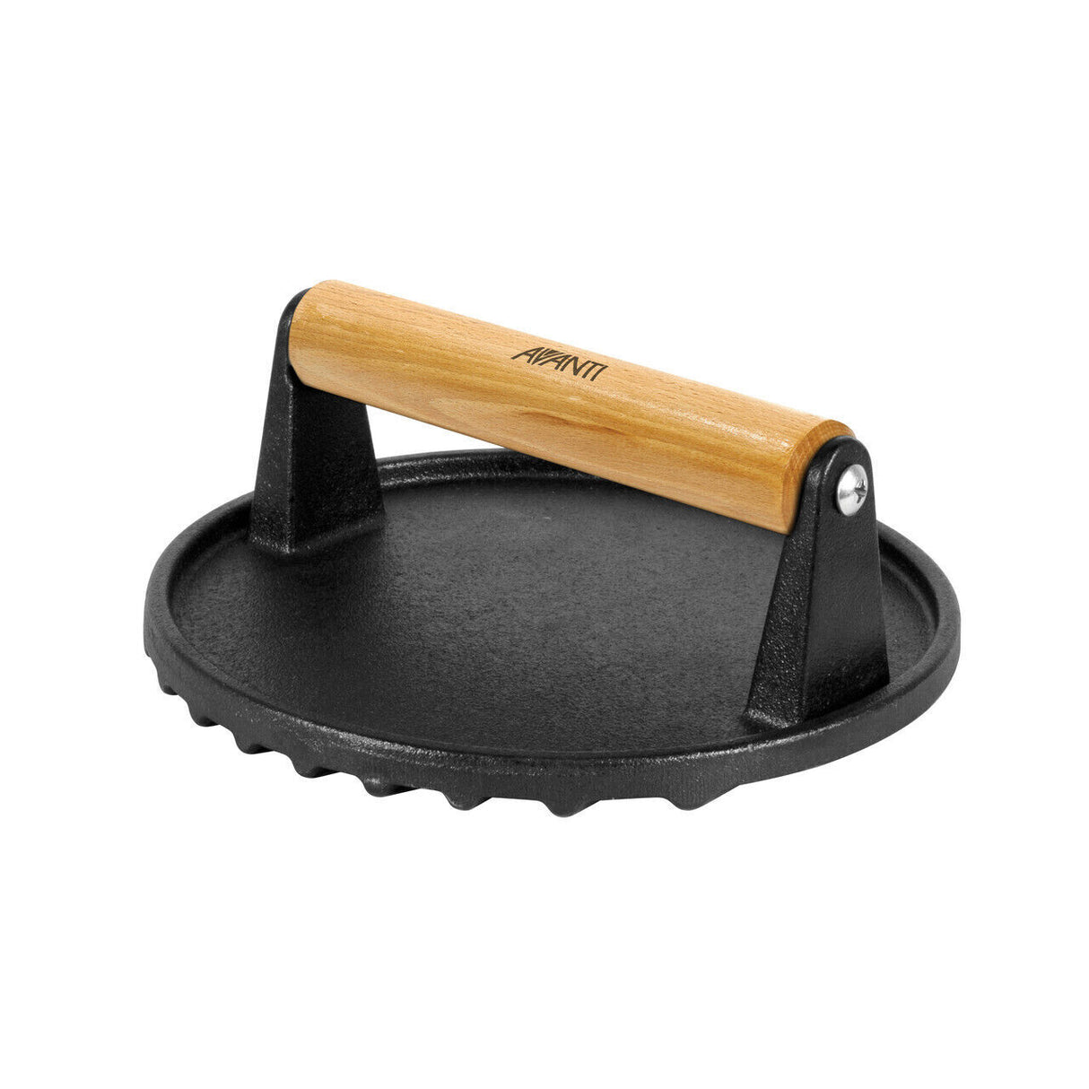 Avanti Round Cast Iron Burger Press Smasher BBQ Tool