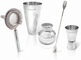 4pc Vin Bouquet Stainless Steel Cocktail Shaker Maker Set in Silver