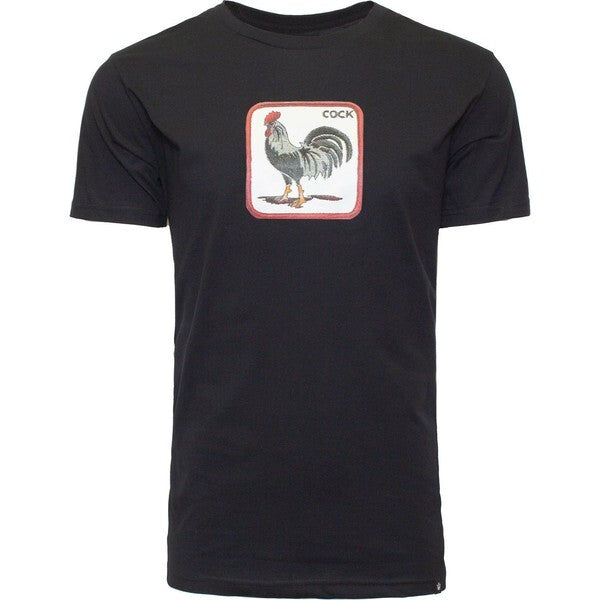 Goorin Bros The Animal Farm T Shirt Top Short Sleeve Rooster - Made in Portugal - Black