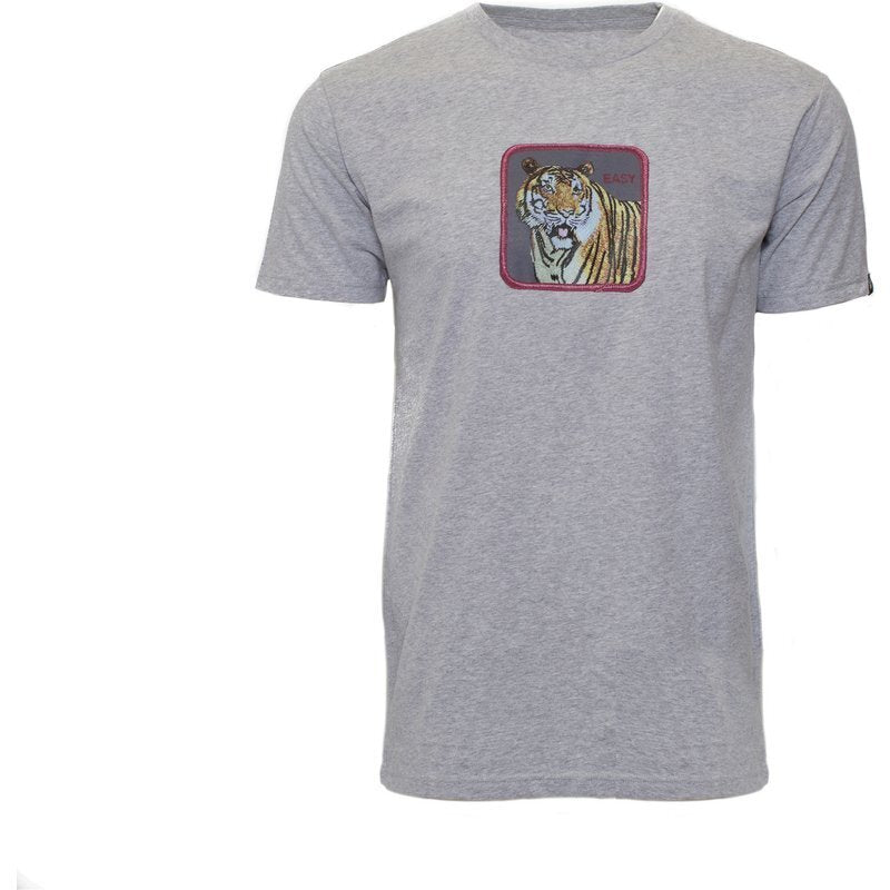 Goorin Bros The Animal Farm T Shirt Top Short Sleeve Tiger - Made in Portugal - Charcoal