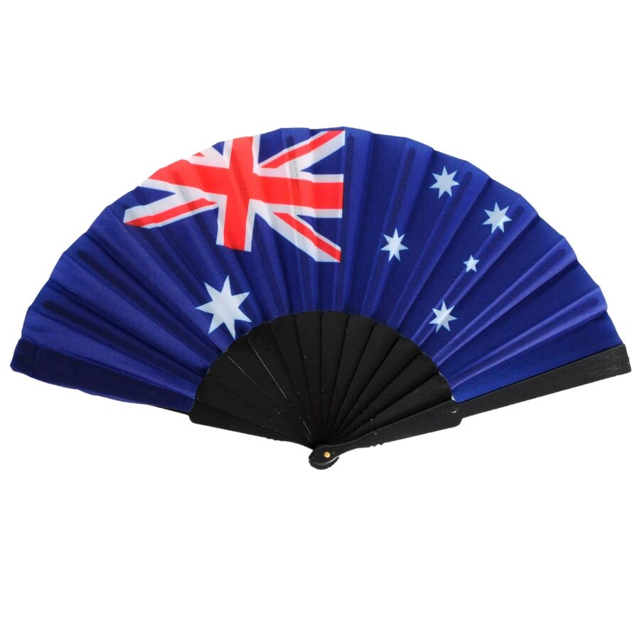 12x Australian Flag Folding Hand Fan - Stylish Patriotic Accessory Australia Day