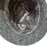 Blake Grey Herringbone Trilby Hat with Stingy Brim