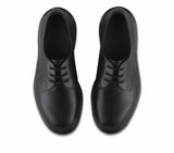 DR. MARTENS MONO SMOOTH FLATS WOMENS LACE-UP SHOES - BLACK