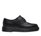 DR. MARTENS MONO SMOOTH FLATS WOMENS LACE-UP SHOES - BLACK