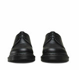 DR. MARTENS MONO SMOOTH FLATS WOMENS LACE-UP SHOES - BLACK