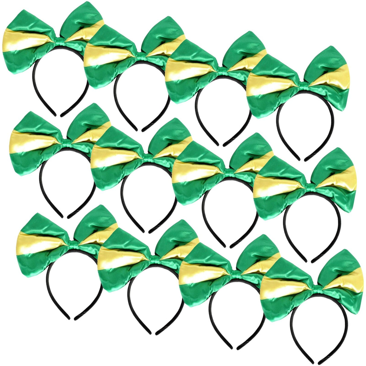 12x Green and Yellow Bow Headband – Australia Day & Sports Event Accessory