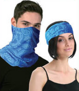 Seamless Tube Bandana Head Scarf Face Cover Mask Pattern Mask Neck Gaiter - Navy