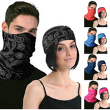 Seamless Tube Bandana Head Scarf Face Cover Mask Pattern Mask Neck Gaiter - Red