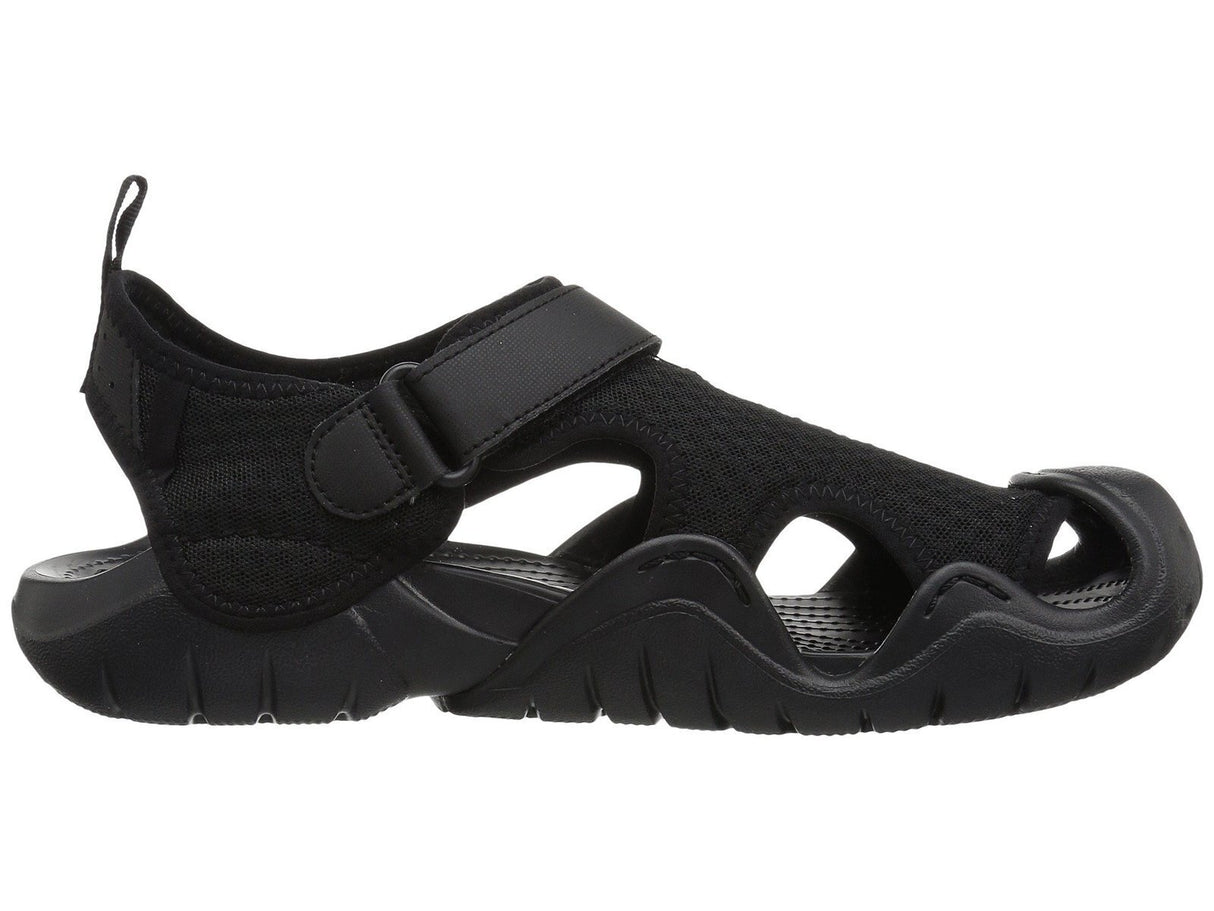 Crocs Mens Swiftwater Water Sandals Waterproof Shoes - Black/Black