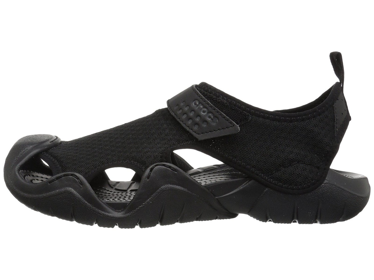 Crocs Mens Swiftwater Water Sandals Waterproof Shoes - Black/Black