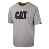 Caterpillar T Shirt Men CAT Short Sleeve TM Logo Tee T- Shirt Cotton Top - Heather Grey