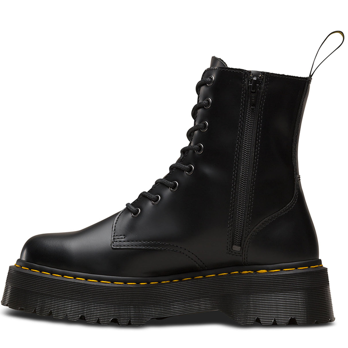 Dr. Martens Womens Jadon 8" Leather Boots Shoes Platform Style - Black