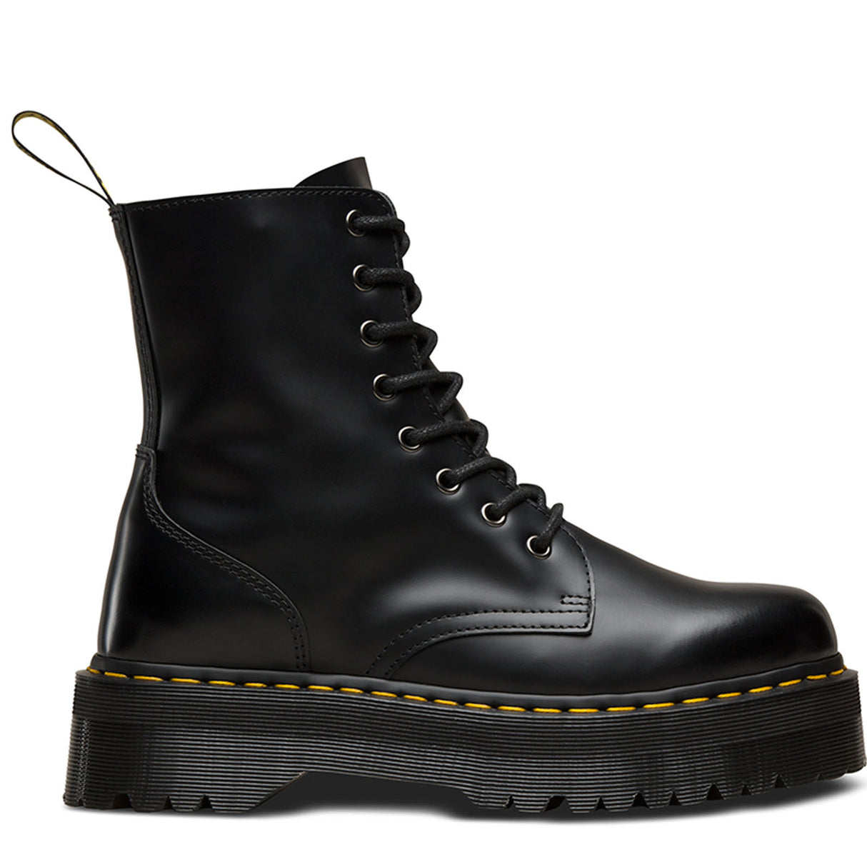 Dr. Martens Womens Jadon 8" Leather Boots Shoes Platform Style - Black