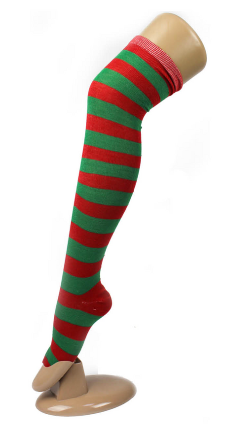 10x OVER THE KNEE SOCKS Plain Striped High Thigh Ladies Long Stocking BULK Price