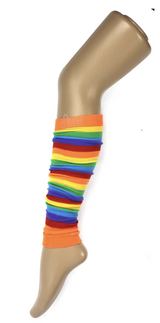 RAINBOW LEG WARMERS Party Costume Fine Stretch Ladies Girls Fancy Dress