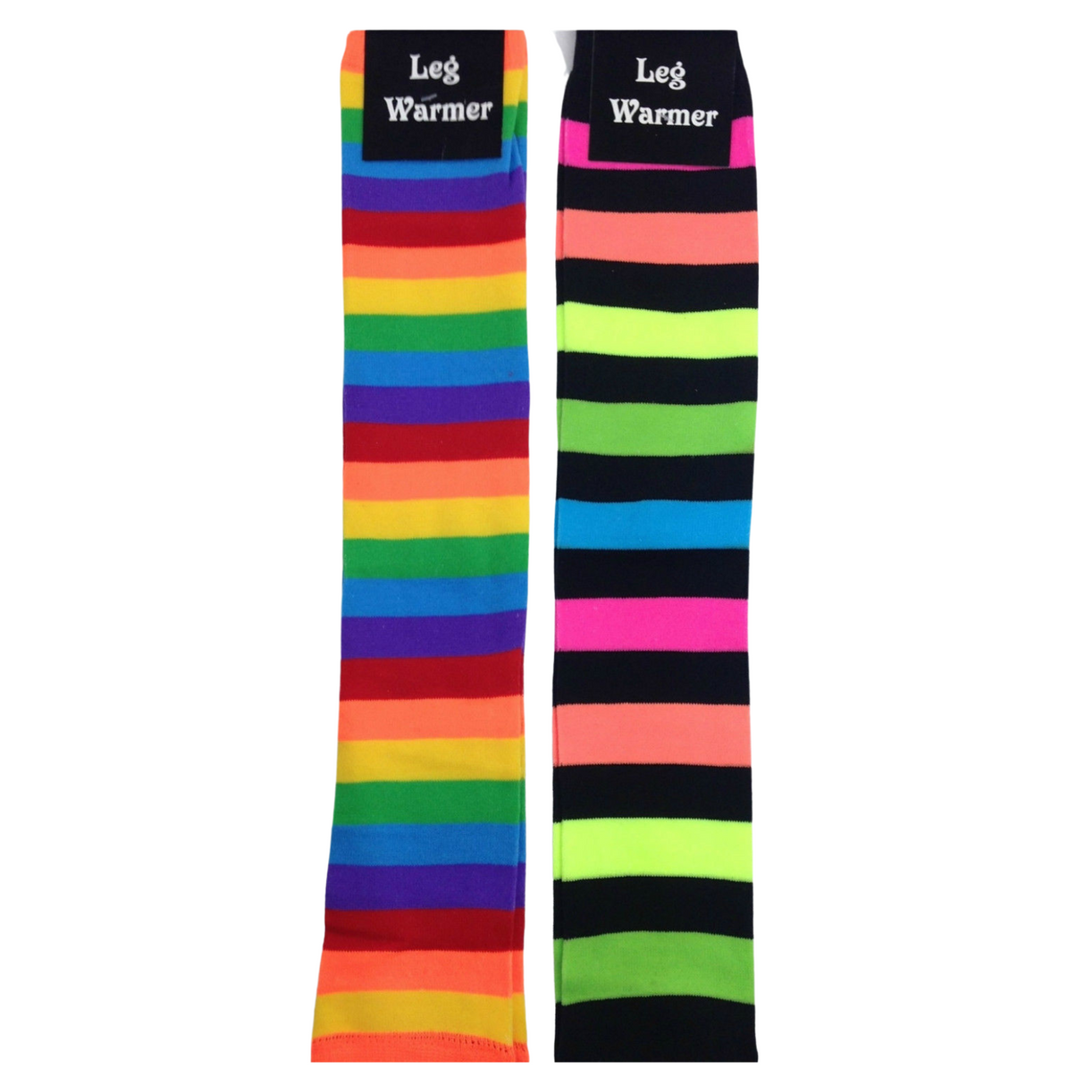 RAINBOW LEG WARMERS Party Costume Fine Stretch Ladies Girls Fancy Dress