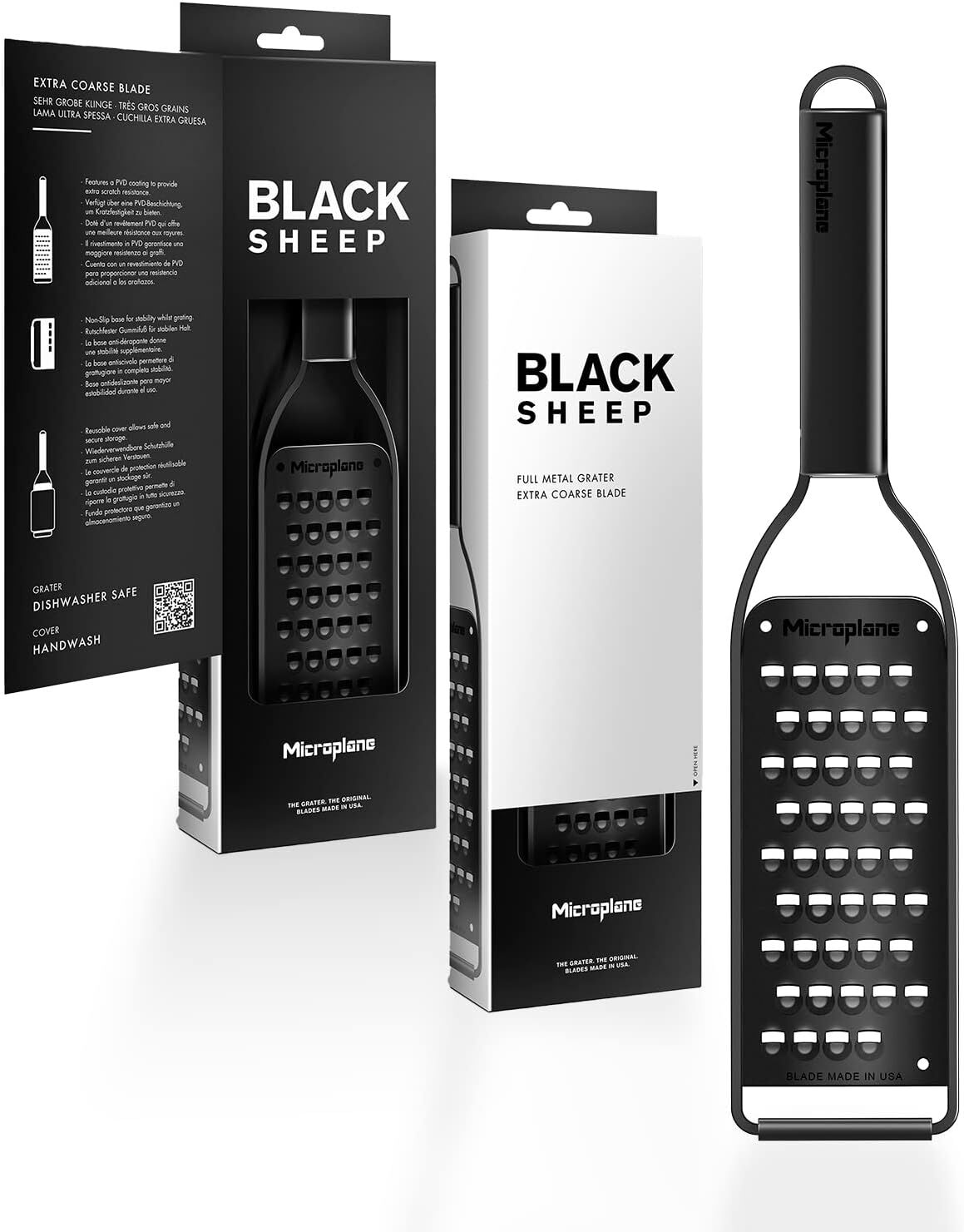 Microplane Black Sheep Full Metal Grater Extra Coarse Blade in Black