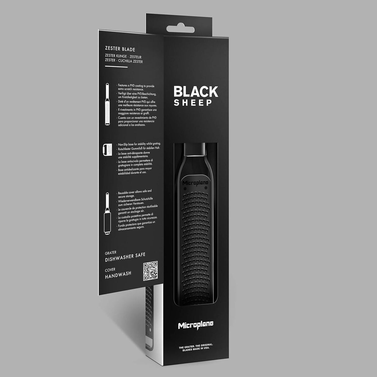 Microplane Black Sheep Full Metal Grater Zester in Black