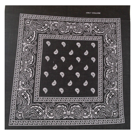 15x BULK BANDANA Paisley 100% COTTON Head Wrap Bandanna Head Wrap Summer Scarf - Black with White Peace Symbol