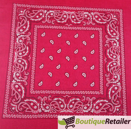 15x BULK BANDANA Paisley 100% COTTON Head Wrap Bandanna Head Wrap Summer Scarf - Light Pink