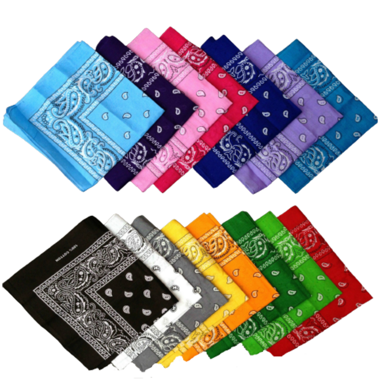 15x BULK BANDANA Paisley 100% COTTON Head Wrap Bandanna Head Wrap Summer Scarf - America (USA) Flag