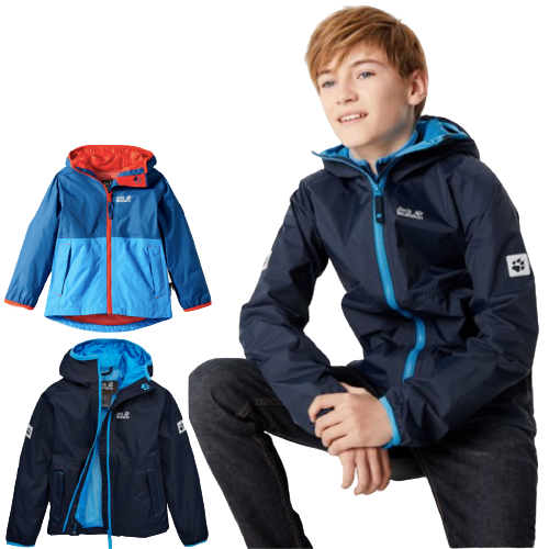 Jack Wolfskin Boys Rainy Days Waterproof Jacket Windproof