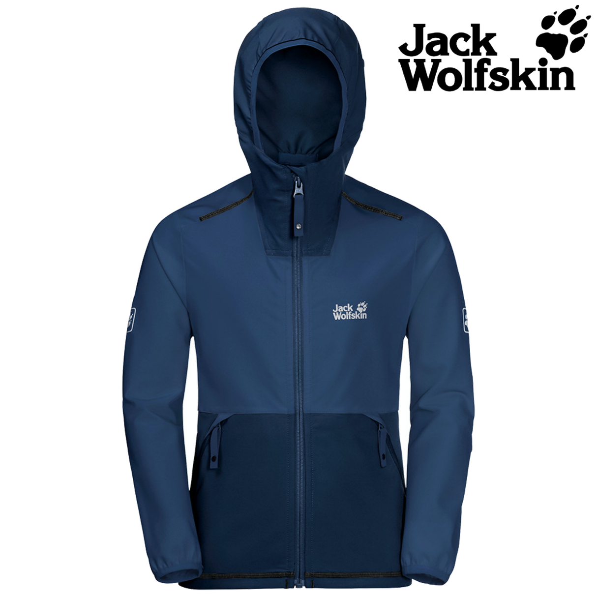 Jack Wolfskin Turbulence Boys Jacket Windproof Water-resistant Hooded Zip Pocket